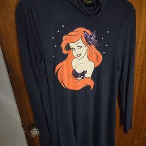 Navy Dress with Ariel Graphic
